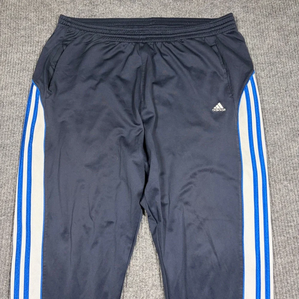 Adidas Sweatpants Men's XL Navy Side Stripe Athletic Track Performance AZ8001